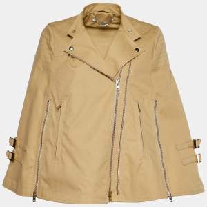 Givenchy Beige Cotton Zip Detail Bike Cape M