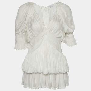 Givenchy White Modal Knit Smock Detail Top S