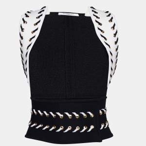Givenchy Monochrome Knit Lace Detail Waist Coat S