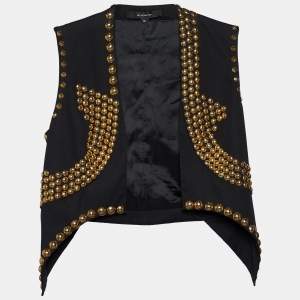 Givenchy Black Cotton Studded Waist Coat M
