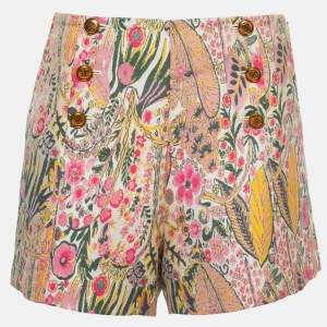 Givenchy Multicolor Floral Jacquard Button-Embellished Shorts M
