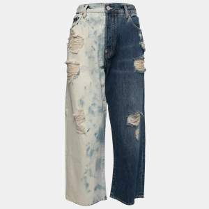 Givenchy Blue Two-Tone Distressed Denim Jeans L Waist 32"