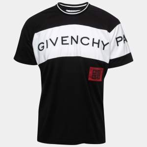Givenchy Black Logo Embroidered Cotton T-Shirt S