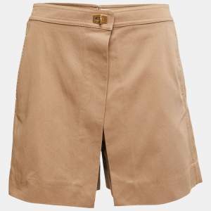 Givenchy Beige Cotton Buckle Detail Shorts M