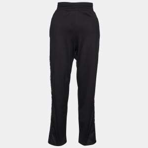 Givenchy Black Synthetic Logo Side Stripe Detail Track Pants M