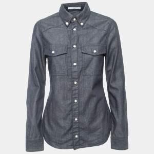Givenchy Dark Blue Denim Button Down Full Sleeve Shirt M