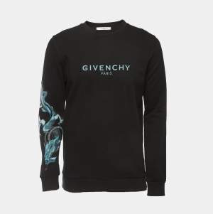 Givenchy Black Cotton Snake Printed Logo Sweatshirt XS