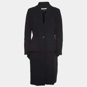 Givenchy Black Wool Single Breasted Tiered Mid-Length Coat L