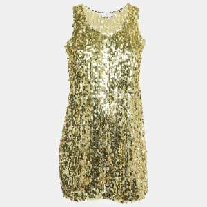 Givenchy Gold Sequined Sleeveless Mini Dress M