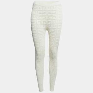 Givenchy Off White Logo Patterned Knit Leggings XS