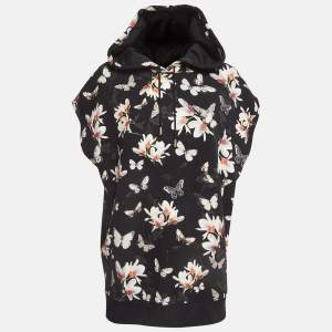 Givenchy Black Printed Cotton Knit Oversized Hoodie M