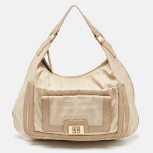 Givenchy Beige Signature Canvas and Leather Hobo