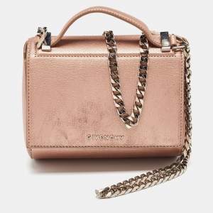 Givenchy Metallic Leather Mini Pandora Box Crossbody Bag