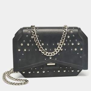 Givenchy Black Leather Studded Bow Cut Crossbody Bag
