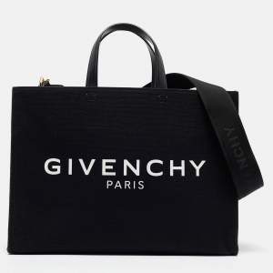 Givenchy Black/White Canvas and Leather Medium G Tote 