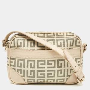 Givenchy Beige/Grey Signature Canvas and Leather Crossbody Bag