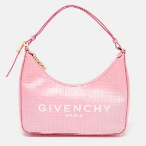 Givenchy Pink Monogram Coated Canvas and Leather Small Moon Cut Shoulder Bag