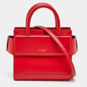 Givenchy Red Leather Nano Horizon Crossbody Bag