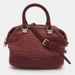 Givenchy Burgundy Canvas and Leather Satchel