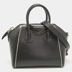 Givenchy Black Leather Mini Chain Embellished Antigona Satchel