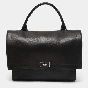 Givenchy Black Leather Shark Tooth Top Handle Bag