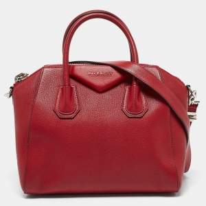Givenchy Red Leather Small Antigona Satchel