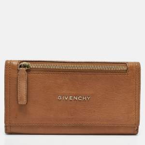 Givenchy Brown Leather Flap Continental Wallet