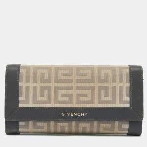 Givenchy Beige/Grey Monogram Canvas and Leather Continental Wallet