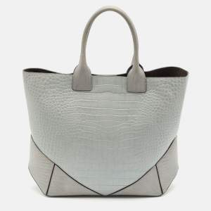 Givenchy Grey Croc and Lizard Embossed Leather Medium Easy Tote
