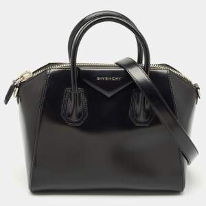 Givenchy Black Glossy Leather Small Antigona Satchel