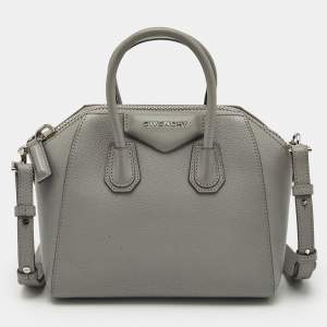 Givenchy Grey Leather Mini Antigona Satchel