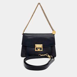 مملوكة مسبقًا حقيبة جيفنشي GV3 جلد أسود صغيرة