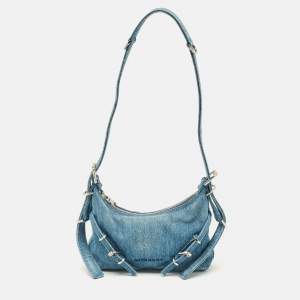 مملوكة مسبقًا Givenchy Moyou Mini Light Blue Denim Hobo