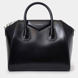 Pre Owned Givenchy Black Leather Small Antigona Top Handle With Strap