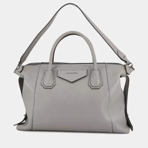 Pre Owned Givenchy Antigona 2Way bag Gray Leather