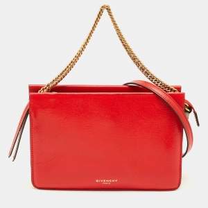 Pre Owned Givenchy Cross 3 Red Leather and Suede Shoulder Bag
