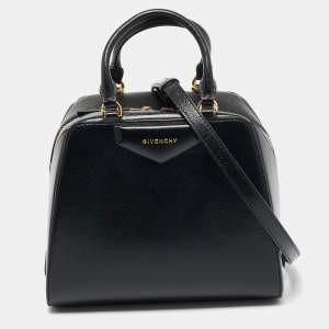 Pre Owned Givenchy Antigona Cube Mini Black Leather Satchel