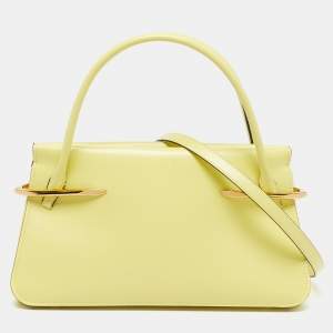 Pre Owned Givenchy Pinch Medium Lime Green Leather Tote