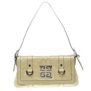 Pre Owned Givenchy Light Green Leather Shoulder Bag