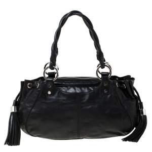 Pre Owned Givenchy Black Leather Pumpkin Tassel Satchel