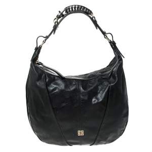 Pre Owned Givenchy Black Leather Hobo