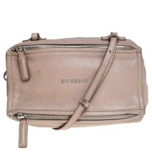 Pre Owned Givenchy Beige Leather Mini Pandora Sugar Crossbody Bag