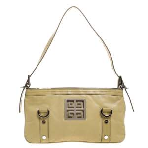 Pre Owned Givenchy Light Yellow Leather Small Baguette Bag