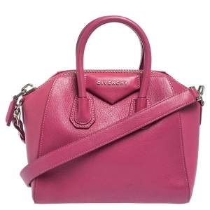 Pre Owned Givenchy Pink Leather Mini Antigona Satchel
