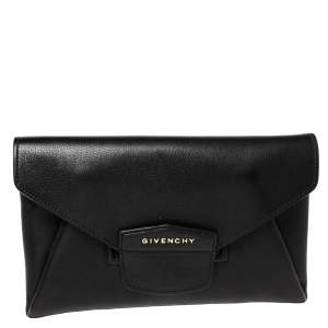 Pre Owned Givenchy Black Leather Small Antigona Clutch