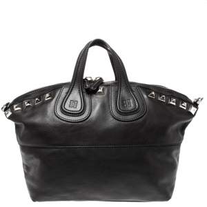 Pre Owned Givenchy Black Leather Nightingale Studded Satchel