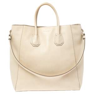 Pre Owned Givenchy Light Beige Leather Antigona Tote