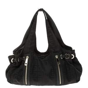 Givenchy Black Signature Nylon Double Zip Shoulder Bag