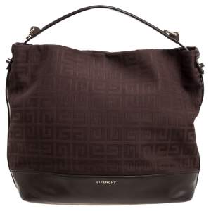 Pre Owned Givenchy Brown Monogram Canvas and Leather Hobo