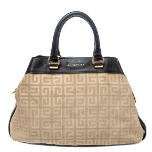Givenchy Cream/Black Monogram Canvas and Leather Tote